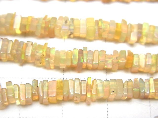 [Video] Ethiopia Opal AA++ Square Roundel (Disc) 1strand beads (aprx.16inch/40cm)