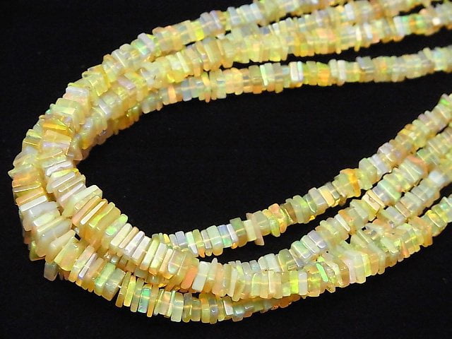 [Video] Ethiopia Opal AA++ Square Roundel (Disc) 1strand beads (aprx.16inch/40cm)