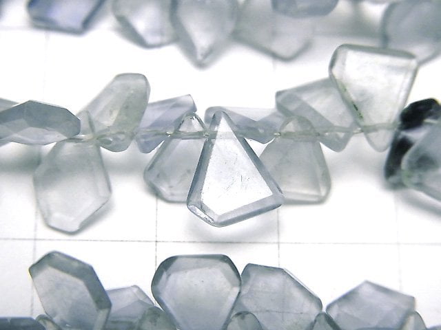 [Video]Blue Fluorite AA++ Rough Slice Faceted 1strand beads (aprx.7inch/17cm)