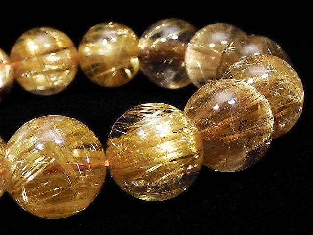 Accessories, Bracelet, One of a kind, Round, Rutilated Quartz One of a kind