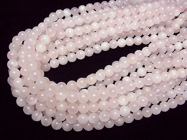 [Video] Manganese Calcite AA++ Round 8mm half or 1strand beads (aprx.15inch / 36cm)