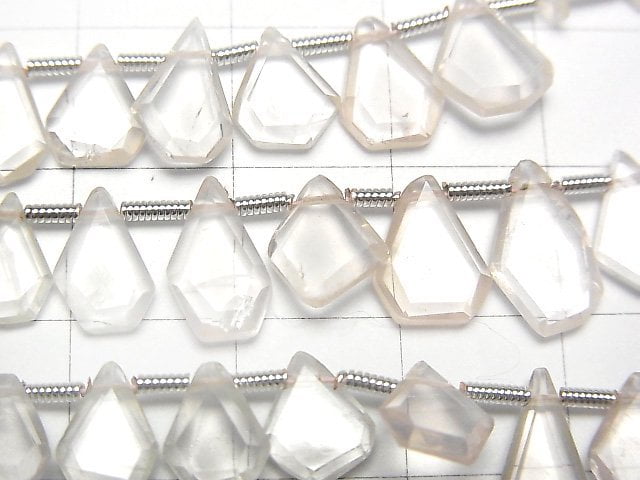 [Video] High Quality Rose Quartz AAA- Rough Slice Faceted 1strand beads (aprx.7inch / 17cm)