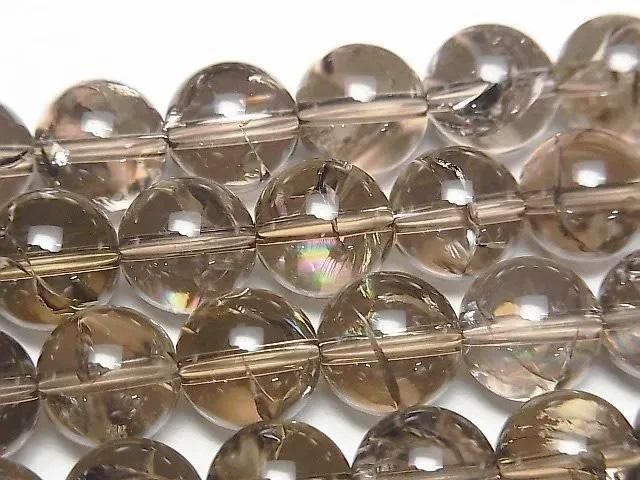 [Video] Smoky Iris Quartz AAA- Round 10mm [Light Color] Half or 1-strand beads (approx. 14inch/34cm)