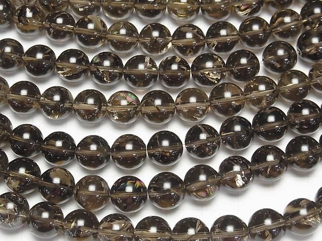 [Video] Smoky Iris Quartz AAA- Round 10mm [Dark color] half or 1strand beads (aprx.14inch/34cm)