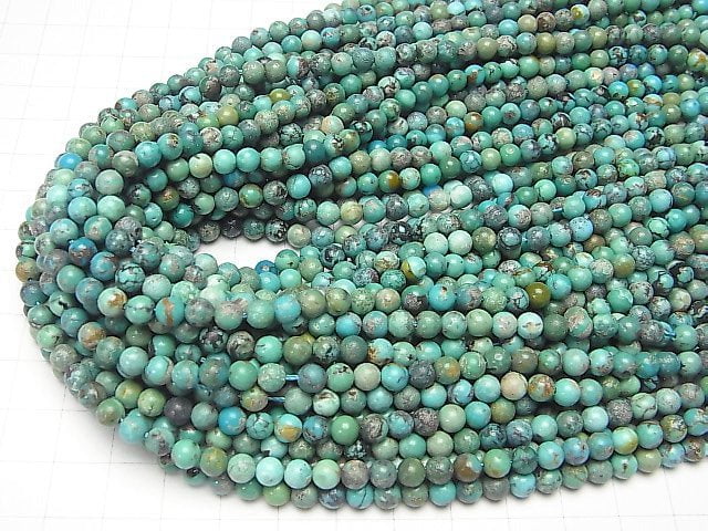 [Video] Turquoise AA+ Round 5mm 1strand beads (aprx.15inch / 36cm)