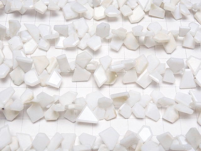 [Video]White Opal Rough Slice Faceted 1strand beads (aprx.7inch/18cm)