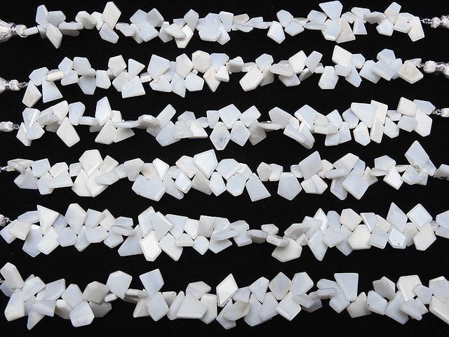 [Video]White Opal Rough Slice Faceted 1strand beads (aprx.7inch/18cm)