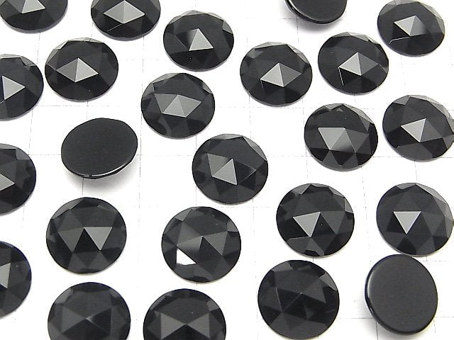 [Video] Onyx Round Rose Cut 14x14mm 4pcs