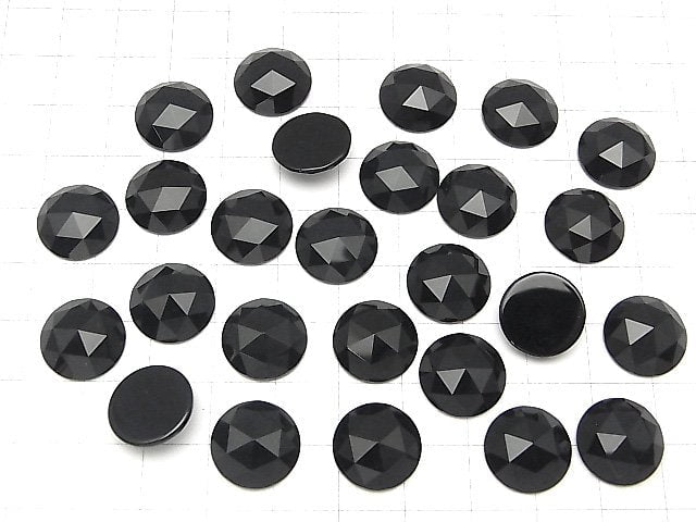 [Video] Onyx Round Rose Cut 14x14mm 4pcs