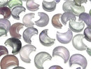 [Video] Multicolor Fluorite AA++ Moon Motif 16x12mm [Half Drilled Hole] 5pcs