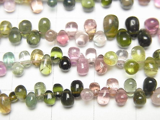 [Video] High Quality Tourmaline AAA-Drop (Smooth) half or 1strand beads (aprx.7inch / 18cm)