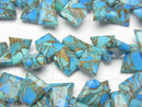 [Video] Blue Copper Turquoise AAA Rough Slice Faceted half or 1strand beads (aprx.6inch / 16cm)