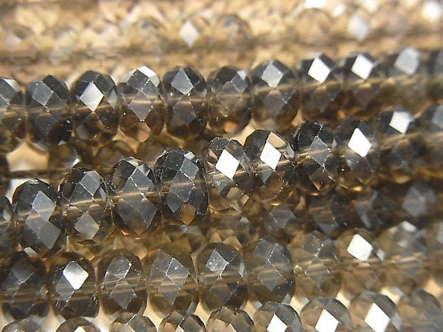 Roundel, Smoky Quartz Gemstone Beads