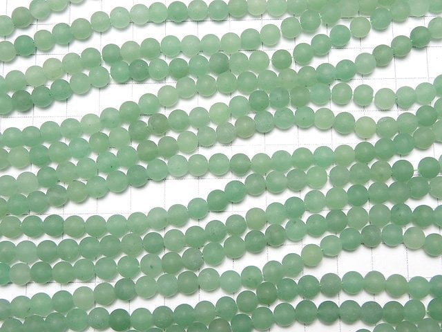 [Video] Frost Green Aventurine Round 6mm 1strand beads (aprx.15inch / 38cm)