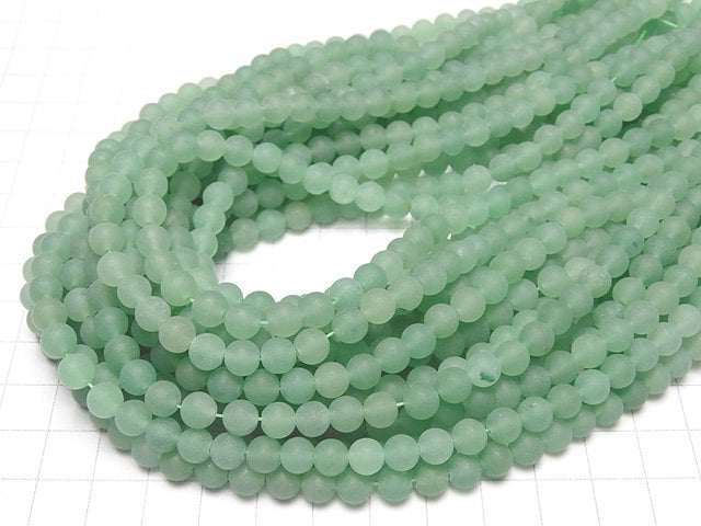 [Video] Frost Green Aventurine Round 6mm 1strand beads (aprx.15inch / 38cm)