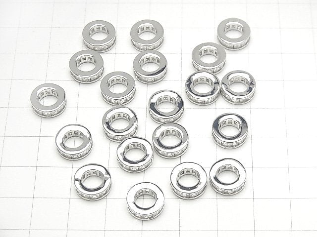 [Video] Metal Parts Roundel 10.5x10.5x3.5mm Silver (with CZ) 2pcs