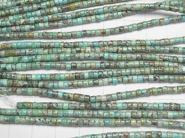 [Video] Turquoise AA++ Rondelle (Heishi )3x3x2mm half or 1strand beads (aprx.15inch/36cm)