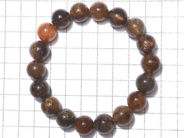 [Video] [One of a kind] Multicolor Rutilated Quartz AAA Round 11.5mm Bracelet NO.341