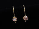 14KGF Earwire w/CZ 18x12mm [Pink] 1pair