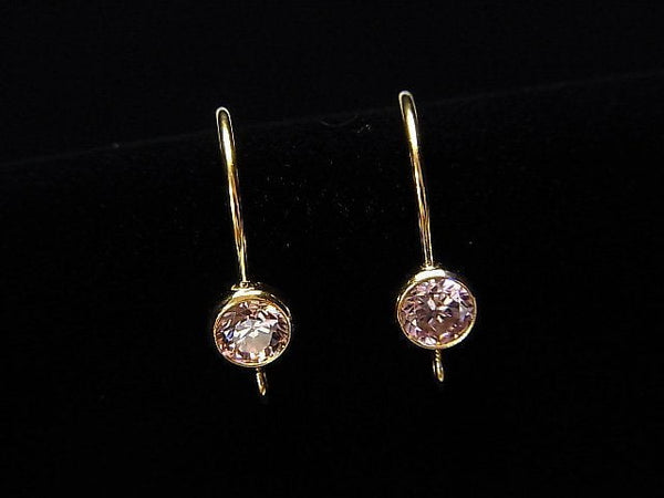 14KGF Earwire w/CZ 18x12mm [Pink] 1pair