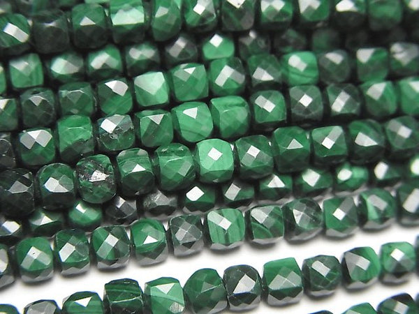 Cube, Malachite Gemstone Beads
