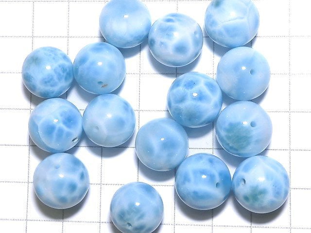 [Video] High Quality Larimar Pectolite AAA Round 14mm 1pc