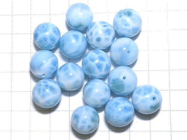 [Video] High Quality Larimar Pectolite AAA Round 14mm 1pc