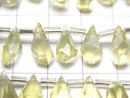 [Video]High Quality Lemon Quartz AAA Rough Drop Faceted Briolette [S size] 1strand (18pcs )
