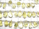 [Video]High Quality Lemon Quartz AAA Rough Drop Faceted Briolette [S size] 1strand (18pcs )
