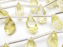 Drop, Faceted Briolette, Lemon Quartz Gemstone Beads