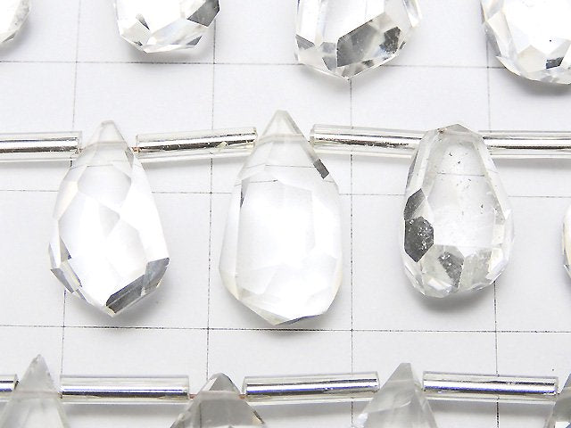 [Video] High Quality Crystal AAA- Rough Drop Faceted Briolette [M size] 1strand beads (aprx.6inch / 14cm)