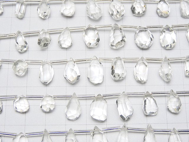 [Video] High Quality Crystal AAA- Rough Drop Faceted Briolette [M size] 1strand beads (aprx.6inch / 14cm)