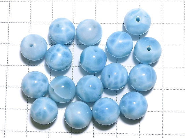 [Video] High Quality Larimar Pectolite AAA Round 12mm 1pc