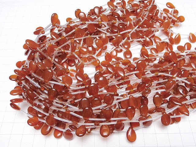 [Video] Carnelian AAA Pear shape (Smooth) 12x8mm half or 1strand beads (aprx.14inch / 35cm)