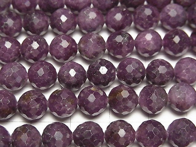 [Video]High Quality! Purple Sapphire AA+ 128Faceted Round 7mm half or 1strand beads (aprx.15inch/36cm)