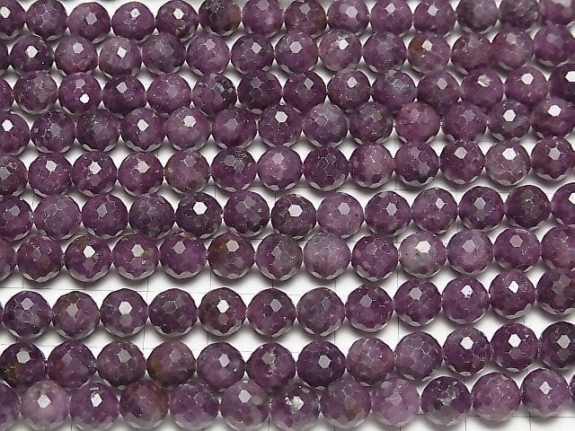 [Video]High Quality! Purple Sapphire AA+ 128Faceted Round 7mm half or 1strand beads (aprx.15inch/36cm)