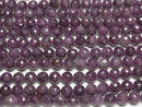 [Video]High Quality! Purple Sapphire AA+ 128Faceted Round 7mm half or 1strand beads (aprx.15inch/36cm)