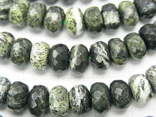 Brazil Serpentine Faceted Button Roundel 8x8x5mm half or 1strand beads (aprx.15inch / 37cm)