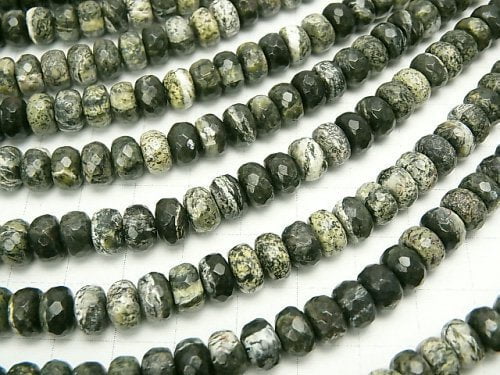 Brazil Serpentine Faceted Button Roundel 8x8x5mm half or 1strand beads (aprx.15inch / 37cm)