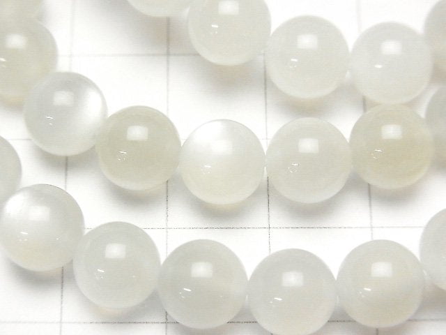 [Video] White Moonstone AAA- Round 8mm Bracelet