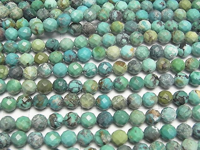 [Video] High Quality! Turquoise AA+ 64Faceted Round 6mm half or 1strand beads (aprx.15inch / 36cm)