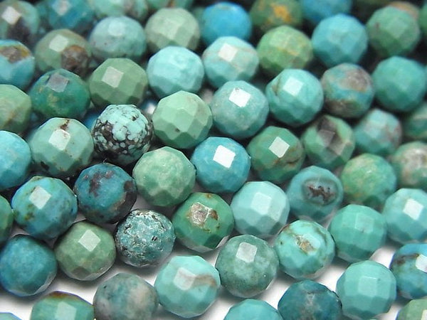 Faceted Round, Turquoise Gemstone Beads