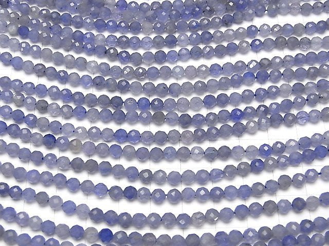 [Video] High Quality! Tanzanite AA++ Faceted Round 4mm half or 1strand beads (aprx.15inch / 37cm)