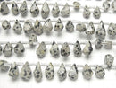 [Video] Dalmatian Jasper Rough Drop Faceted Briolette 1strand (18pcs)