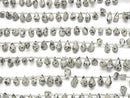 [Video] Dalmatian Jasper Rough Drop Faceted Briolette 1strand (18pcs)