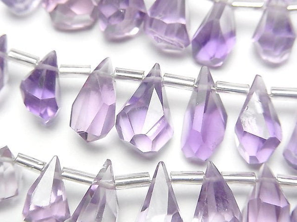 Amethyst, Drop, Faceted Briolette Gemstone Beads