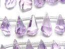 [Video]High Quality Light Color Amethyst AAA- Rough Drop Faceted Briolette 1strand (18pcs )