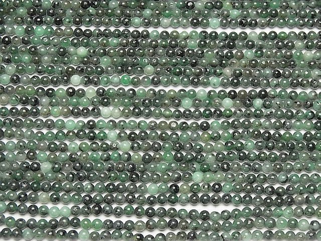 [Video] Brazil Emerald AA++ Round 4mm half or 1strand beads (aprx.15inch / 37cm)