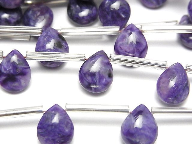 Charoite, Pear Shape Gemstone Beads