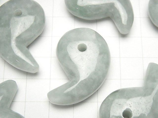 [Video] Burmese Jadeite AAA Comma Shaped Bead 35x22mm 1pc